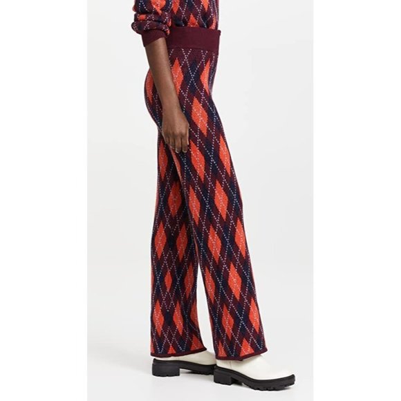 NEW WITH TAGS $275 STAUD DECK ARGYLE WOOL PANTS SIZE SMALL SOLD OUT EVERYWHERE! - Picture 4 of 8